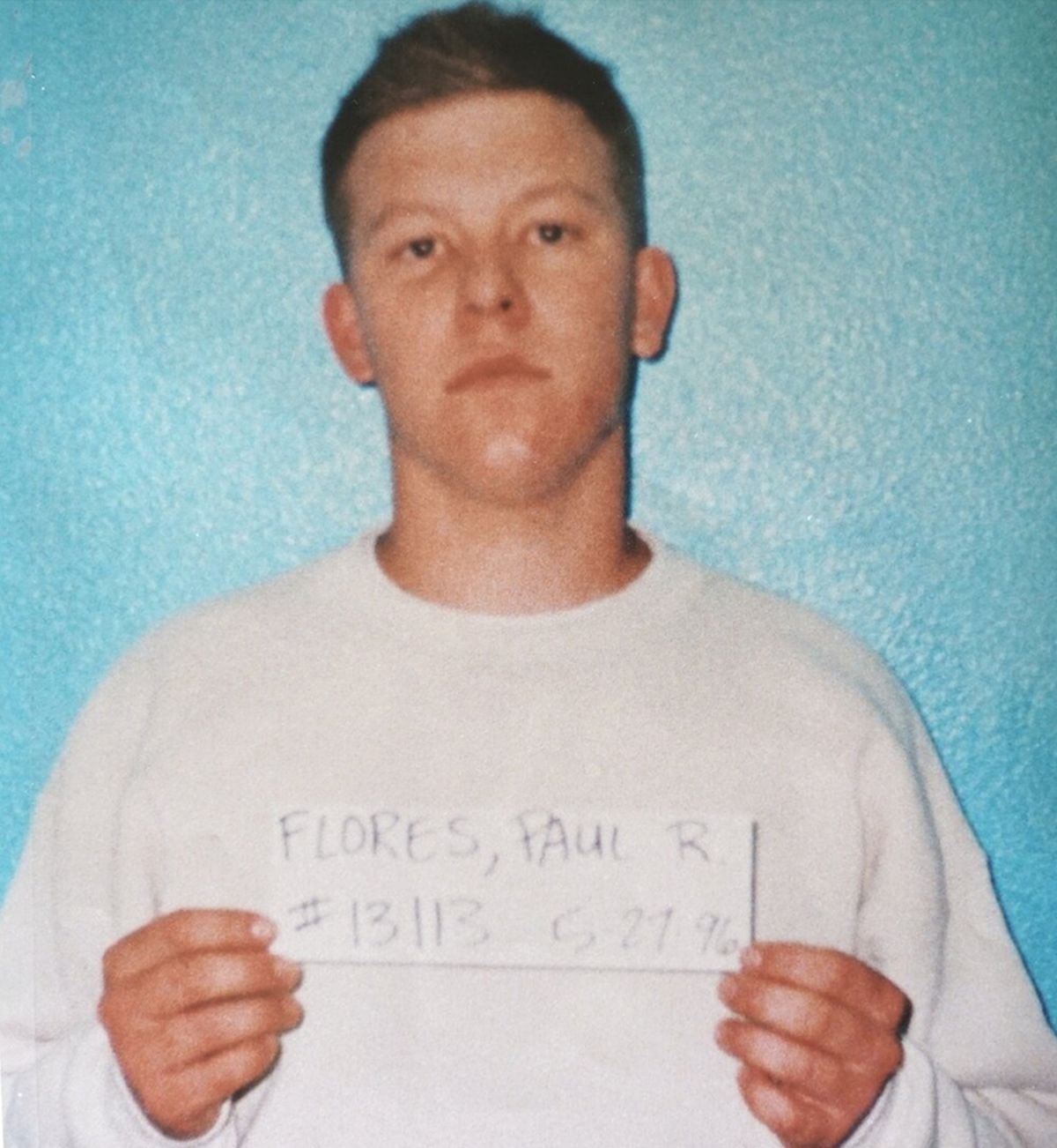 Paul Flores el día de su detención, cuando fue interrogado, el 27 de mayo de 1996, dos días después de la desaparición de Kristin (Foto: Departamento de Policía de Arroyo Grande)